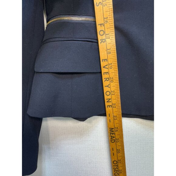 Calvin Klein Black Womens One Button Blazer Jacket Size 8 Black Zipper Pockets - Picture 7 of 12